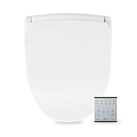 Bio Bidet Slim Two Bidet Smart Toilet Seat in Elongated White with Stainless Steel Self-Cleaning Nozzle, Remote Operated, Nightlight, Turbo Wash, Oscillating, and Fusion Warm Water Technology