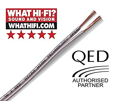 QED Performance Micro White OFC Speaker Cable Ideal for HiFi, Home Cinema and Bookshelf Loudspeakers (30 metres)