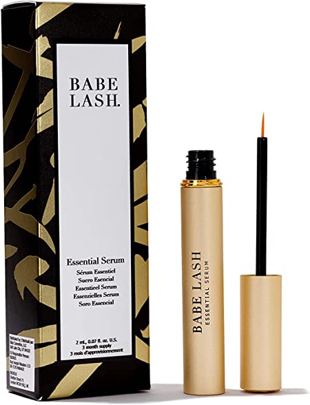 Babe Lash Essential Serum for Eyelash & Brow for Natural, Fuller & Longer Looking Eyelashes - Boosts Hydrates and Conditions Lash and Brow - Use on Lash, Brow & Lash Extensions