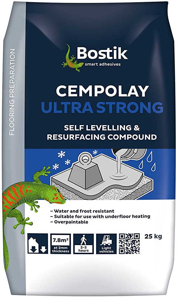 Bostik 30812526 25 kg Cempolay Ultra Strong Self-Smoothing Compound - Grey