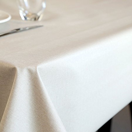 LEEVAN Heavy Duty Wipe Clean Vinyl Square Table Cover Pattern PVC Tablecloth Oil-proof/Waterproof/ Stain-resistant/Mildew-proof, 54 x 54 Inch (natural color)