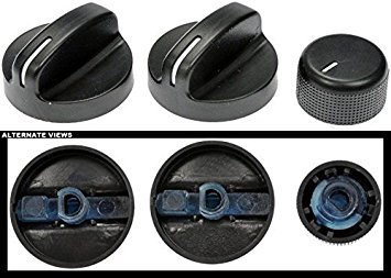APDTY 117374 AC Heat HVAC Control Head Replacement Control Knob Set For 1994-1997 Dodge Ram 1500 2500 3500 Pickup (Includes 2 HVAC Control Knobs = 04882482, 1 Blower Speed Control Knob = 04882511)
