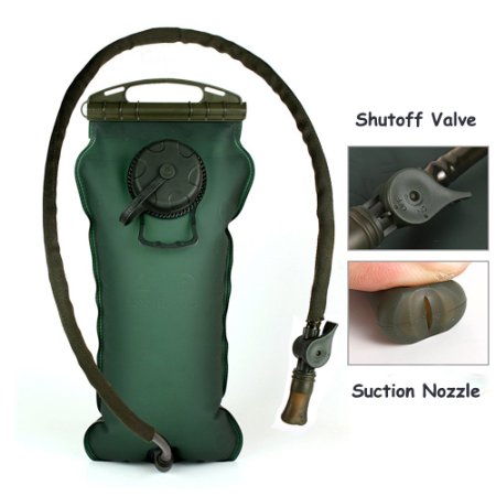 Kottle 100OZ/3 Liter Outdoor Hydration Bladder, Collapsible Military Water Reservoir Pack for Hiking, Camping, Climbing, Easy to Clean Large Opening, Safety and Non-toxic TPU Material, Reusable