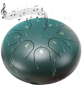 Rain Drum for Outside Garden,Chakra Drum for Rain Outdoor, Drum Rain Chime Waterproof,Rain Drum for Garden Instrument, chakra Drum 6 Inches 8 Notes, Chakra Rain Drum Outdoor (Green)