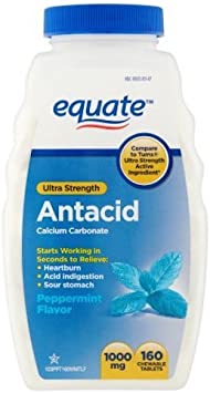 Equate Antacid Ultra Strength, 160 Chewable Tablets, 1000 Mg, Peppermint Flavor