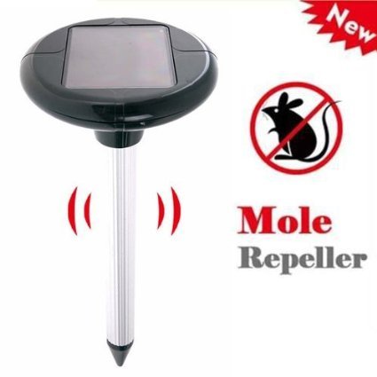 Pack of 2 KV.D Mole Repeller Ultrasonic Solar Powered Repel Mole, Voles, Gopher, Mice and Rats, Rodent Sonic Repeller Pest Control