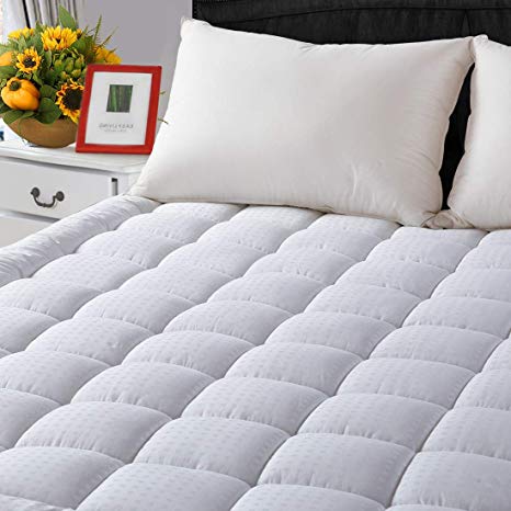 LEISURE TOWN Twin Cooling Mattress Pad Cover(8-21”Deep Pocket)-Fitted Quilted Mattress Topper Hypoallergenic Down Alternative Fill