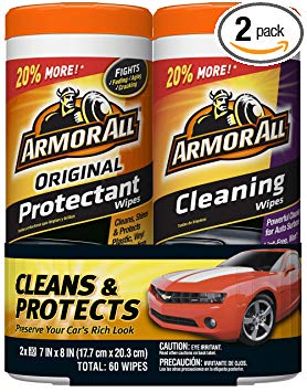 Armor All 18779 Protectant and Cleaning Wipes, 30 count each - 2 Pack Wipes