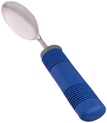 Sammons Preston Comfy Grip Tablespoon with Bendable Stainless Steel Spoon and Rubber Handle, Comfortable and Easy to Hold Silverware with Grips for Weak Grasp, Adaptive & Thick Long Utensil