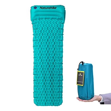 Ultralight Sleeping Mat by Hikenture - Camping Inflatable Air Mattress/Pad with Attached Inflatable Pillow - Compact and Moistureproof - for Hiking, Backpacking, Hammock,Tent