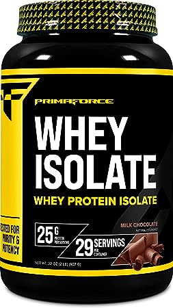 Primaforce Whey Protein Isolate Powder (Chocolate, 2 lbs) - Non-GMO, Gluten Free