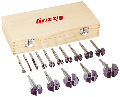Grizzly H5862 15-Piece Carbide Forstner Bit Filler Set