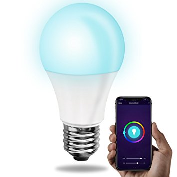 Kelement Smart WiFi LED RGB Bulb, Works with Alexa Google Assistant, Smartphone Controlled Dimmable LED 500 Lumens (40W Equiv.),2700K,No Hub Required Decorative Lamp for Party,Pack of 1