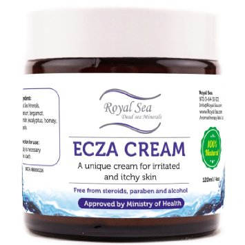 Royal Dead Sea Natural Eczema Treatment Anti Itch Cream 4oz Atopic Dermatitis Keratosis Pilaris Skin Fungus Light Therapy Relief for Face Sound Eyes Hand and Dry Skin Suitable for Baby Kids and Adults