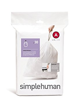 Simple Human Trash Can Liners Code A, 4.5 Liter 30 Count Dispenser Pack