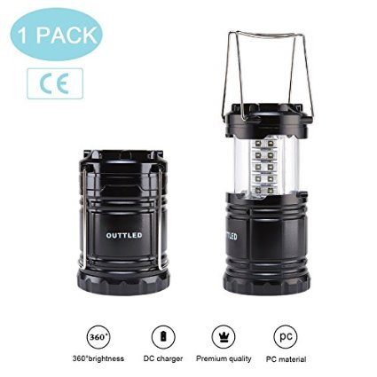 Ultra Bright LED Lantern - Diateklity Camping Lantern with a Compass for Hiking, Camping Multi Purpose - Collapsible Camping Lights - Emergency Lantern - Black, 100LM, 30 Bright LEDs