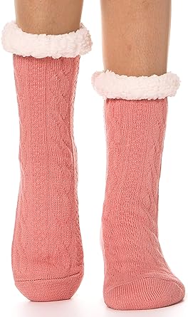 EBMORE Women Slipper Fluffy Socks Fuzzy Cosy Cabin Warm Winter Soft Thick Comfy Fleece Christmas Anti Slip Home Stocking Stuffer Gift Socks