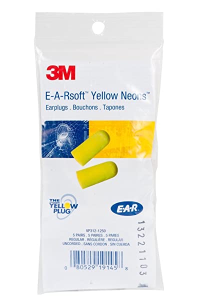 3M E-A-R E-A-Rsoft Yellow Neons Uncorded Earplugs in Small Pack VP312-1250