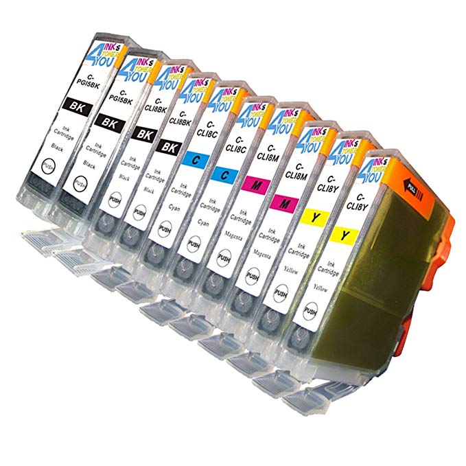 10 Pack - Compatible Ink Cartridges for Canon PGI-5 & CLI-8 PGI-5BK CLI-8BK CLI-8C CLI-8M CLI-8Y Inkjet Cartridge Compatible With Canon PIXMA IP3300 PIXMA IP3500 PIXMA IP4200 PIXMA IP4300 PIXMA IP4500 PIXMA IP5200 PIXMA IP5200R PIXMA MP500