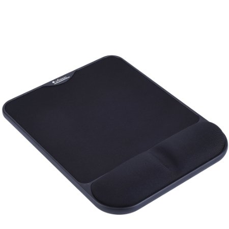 Antner Ergonomic Design Mouse Pad with Memory Foam Wrist Pad Anti-Skid Pad,Black