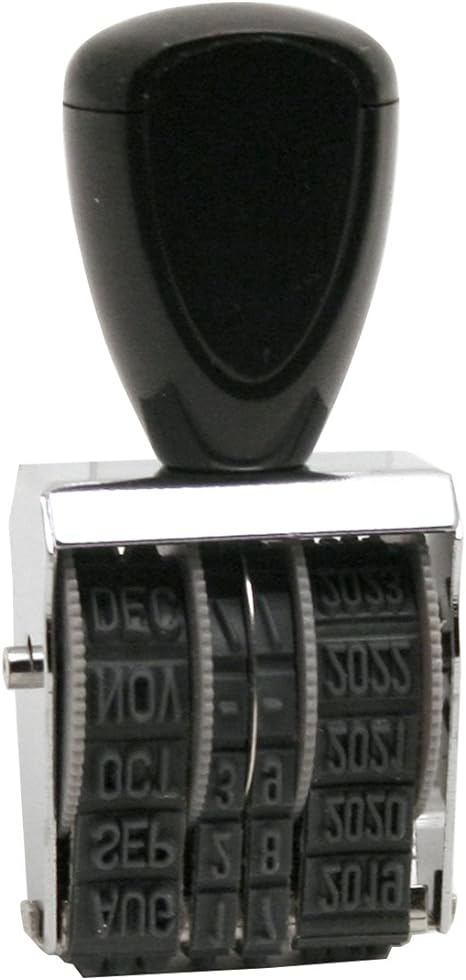 Traditional Rubber Date Stamp, Type Size 1.5, Black (RD015)