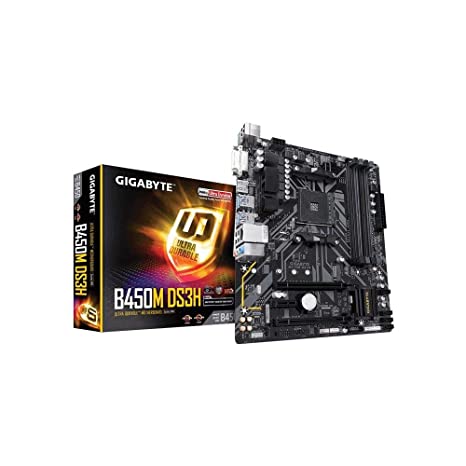 GIGABYTE B450M DS3H Ultra Durable Motherboard with Realtek GbE LAN with cFosSpeed, PCIe Gen3 x4 M.2, 7-Colors RGB LED Strips Support