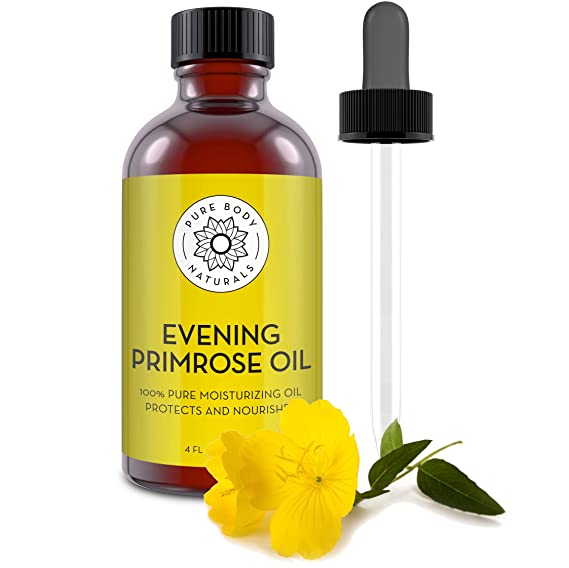 Evening Primrose Oil - liquid, not capsules - for Face, Skin and Hair by Pure Body Naturals, 4 fl oz