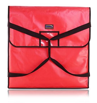 New Star 50400 Insulated Pizza Delivery Bag, 24 by 24 by 5-Inch, Red