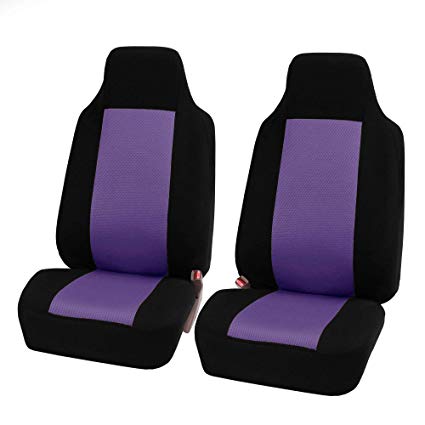 FH Group FB102PURPLE102-AVC FB102PURPLE102 Classic Cloth Pair Set Seat Covers Purple/Black-Fit Most Car, Truck, SUV, or Van