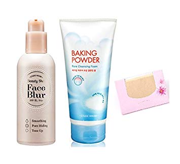 BUNDLE - Etude House Beauty Shot Face Blur   Etude House Baking Powder Pore Cleansing Foam   SoltreeBundle Natural Hemp Paper 50pcs