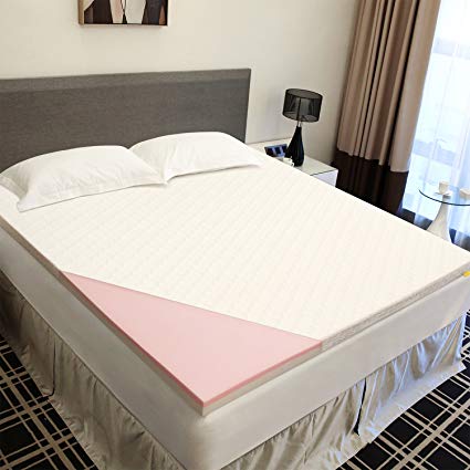UTTU 3-Inch Red Respira Memory Foam Mattress Topper, 2-Layer Ventilated Design Bed Topper, Removable Hypoallergenic Soft Cover, CertiPUR-US - Full Size