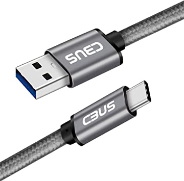 CBUS 8-inch Short Length Space Gray Heavy-Duty Braided USB-C 3.1 to USB-A 3.0 SSD Hard Drive Cable Compatible with LaCie, SanDisk, G-Drive, Samsung T5/X5, My Passport, Seagate Fast, Transcend StoreJet