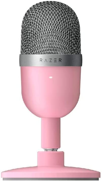 Razer Seiren Mini - USB Condenser Microphone for Streaming (Compact with Supercardioid Polar Pattern, Tiltable Stand, Integrated Shock Absorber) Quartz