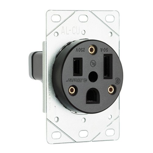 Legrand - Pass & Seymour 3804 Pass and Seymour Straight Blade Single Receptacle Nema 6-50R 50A 250V Boxed