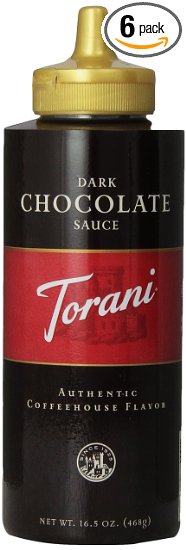 Torani Dark Chocolate Sauce, 16.5 Ounce (Pack of 6)
