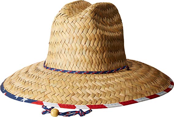 San Diego Hat Co. Men's Straw Lifeguard Hat with Adjustabel Chin Cord