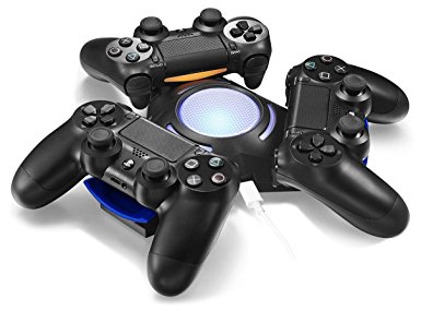 TNTi™ Triad Atom Charger - Playstation 4 DualShock Wireless Controller Charger with AC adapter