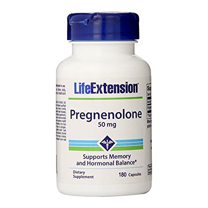 Life Extension Pregnenolone 50 mg Capsules, 180 Count
