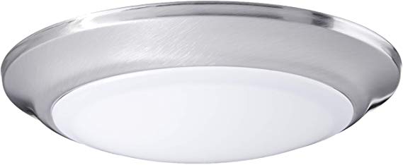 Westinghouse Lighting 6322700 Large LED Indoor/Outdoor Dimmable Surface Mount Wet Location, Brushed Nickel Finish with Frosted Lens,