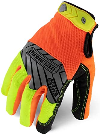 Ironclad Command Pro Work Gloves; Touch Screen Gloves Conductive Palm & Fingers, High Visibility, Performance Fit, Machine Washable, Sized S, M, L, XL, XXL (1 Pair)
