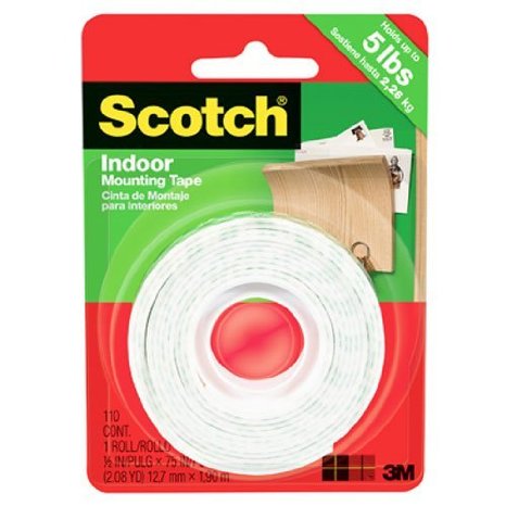 Scotch Mounting Tape, 12.7 mm X 1.9 m, 1 Roll, (110C)