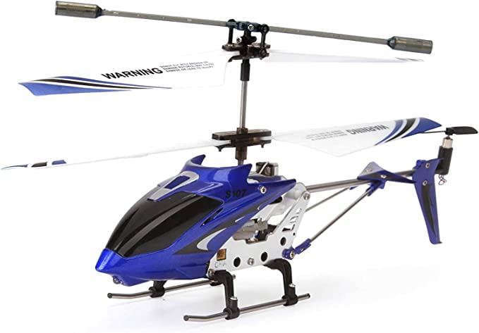 POCO DIVO S107G Phantom 3CH Infrared RC Helicopter Mini Flight S107 Gyro with Light, Blue