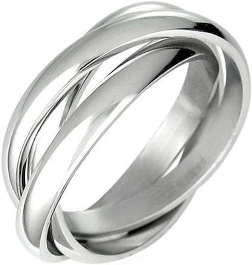 iJewelry2 Triple Russian Interlocked Stainless Steel Men Unisex Wedding Band Rings