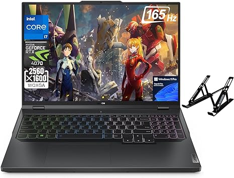 Lenovo Legion Pro-5i Gaming Laptop - 16" WQXGA 165Hz Display, Intel Core i7-13700HX, RTX 4070, 64GB DDR5 RAM, 1TB SSD, Windows 11 Pro, WiFi 6E, Backlit Keyboard, with Laptop Stand