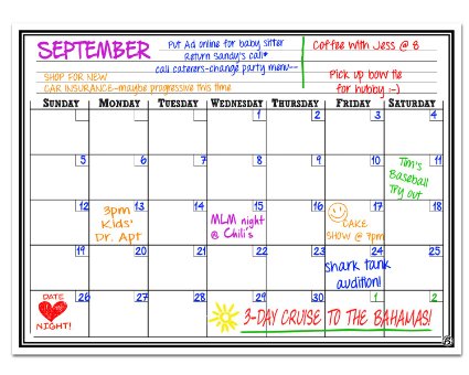 Smart Planner Magnetic Dry Erase Board Monthly Calendar, 16 X 11.75-Inches