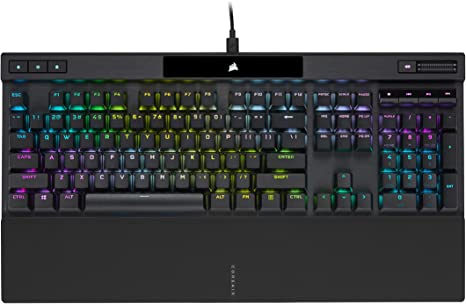 Corsair K70 RGB PRO Wired Mechanical Gaming Keyboard (CHERRY MX RGB Speed Switches: Linear and Rapid, 8,000Hz Hyper-Polling, PBT DOUBLE-SHOT PRO Keycaps, Soft-Touch Palm Rest) QWERTY, NA - Black