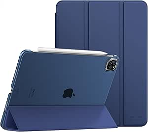 MoKo for iPad Pro 11 Inch Case (4th/3rd Generation,2022/2021),Slim Trifold Hard PC Back Shell Protective Smart Cover Case for iPad Pro 11 Inch 4th Gen with Auto Wake/Sleep, Navy Blue