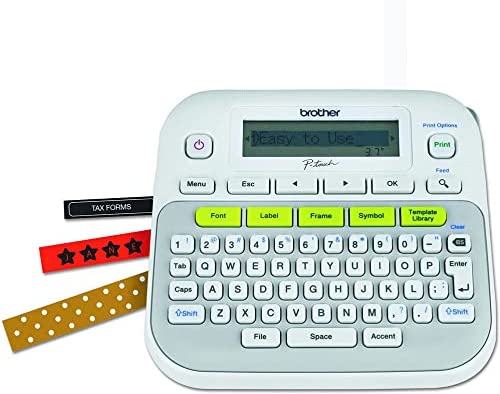 P-touch, PTD210, Easy-to-Use Label Maker, One-Touch Keys, Multiple Font Styles, 27 User-Friendly Templates, White, 1 Pack