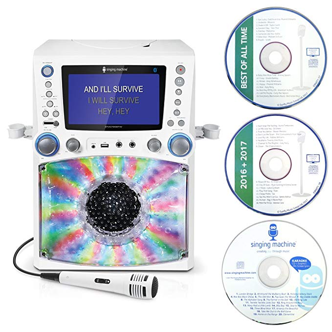 Singing Machine STVG785BT Karaoke Machine with Bluetooth, White