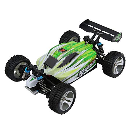 Upgrade WLtoys A959B High Speed 43.5mph(70km/h) Buggy Off Road RC Car | Almost Ready 1:18 4WD Racing Cars w/ 2.4G Radio Remote control & Charger (540 Brush Motor)